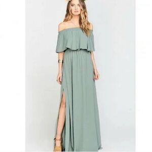 NWT Show Me Your Mumu Hacienda Sage Maxi Dress Gown Sz Small